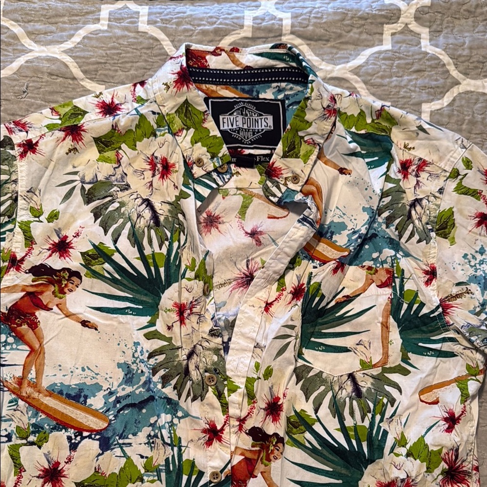 Men's Tropical Surf Shirt - Multicolor